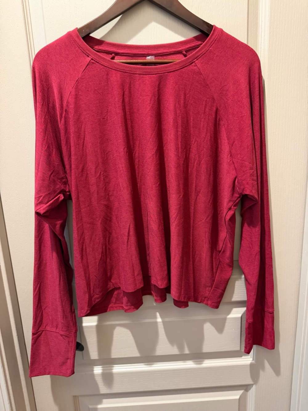 Beyond Yoga Lightweight Long Sleeve Top in Berry Red
